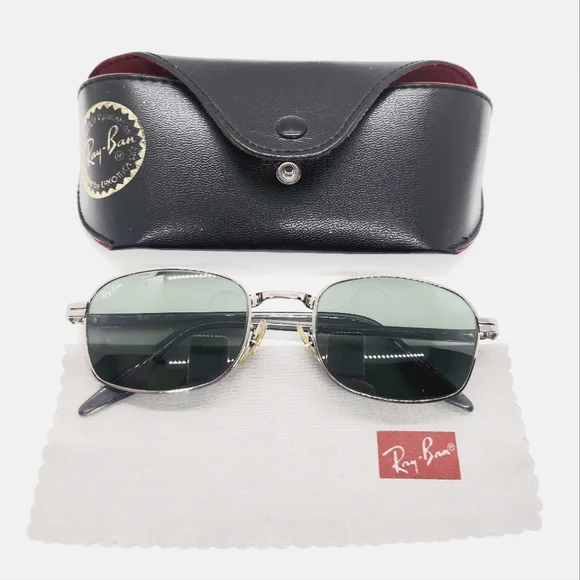 Vintage Ray-Ban W2189 Gunmetal/Gray Blend Rectangular Cross Walk Sunglasses - Picture 1 of 10